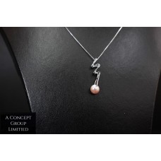 925 Sliver Fresh Water Pearl Pendant - Curve