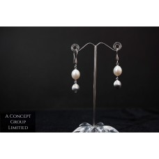 925 Frosted Sterling Silver Fresh Water Pearl Earring